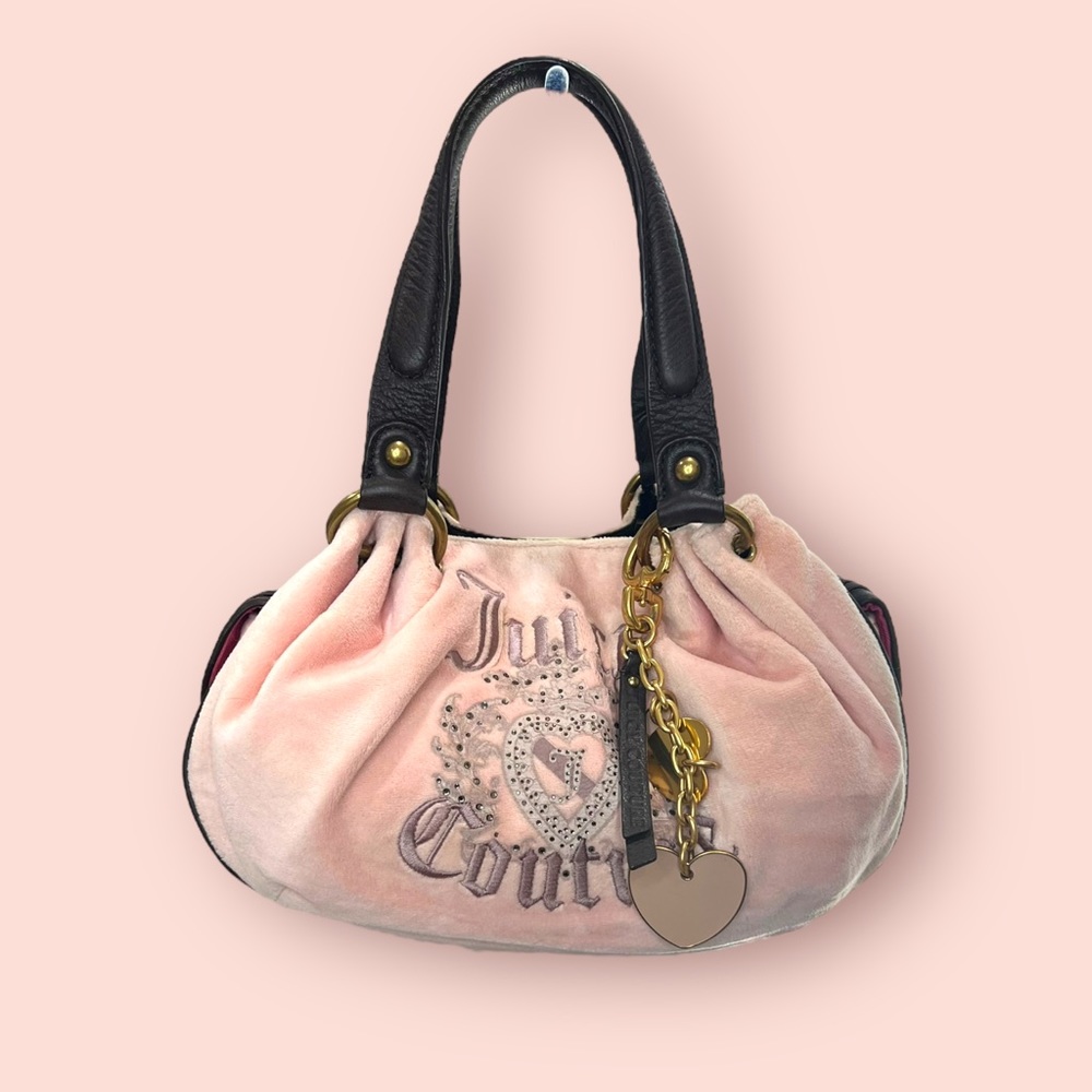 Vintage Pink Juicy Couture Satchel Bag with hearts